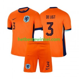 Nederland Matthijs de Ligt 3 Voetbalshirts Kind Thuis EK 2024